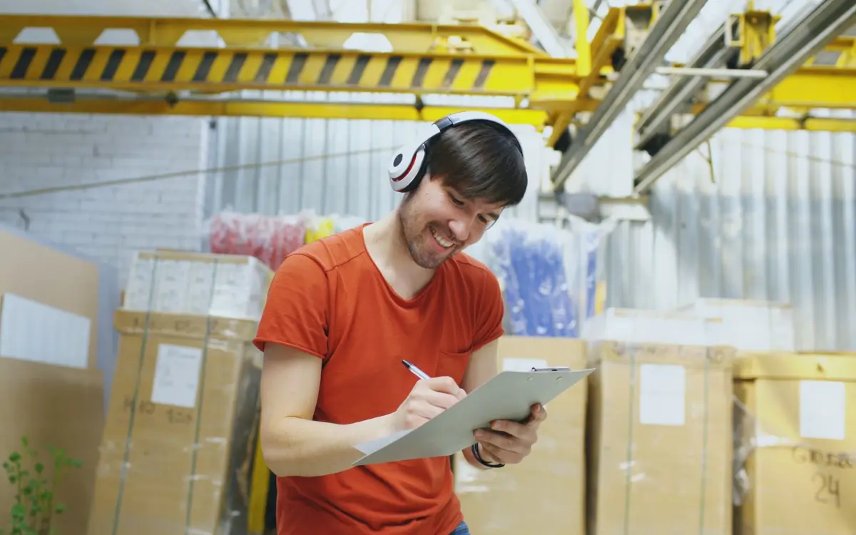 Checking stock in a storage area
