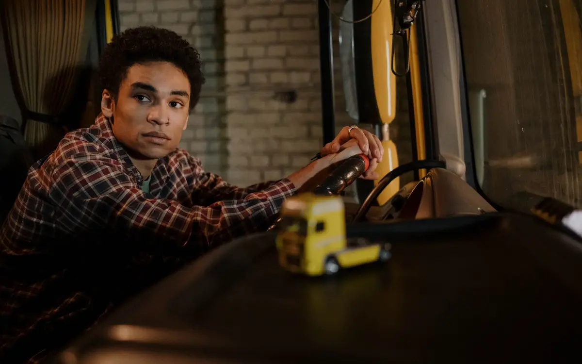 The driving position of a heavy goods vehicle